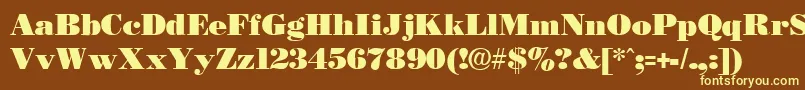 Necblack-fontti – keltaiset fontit ruskealla taustalla