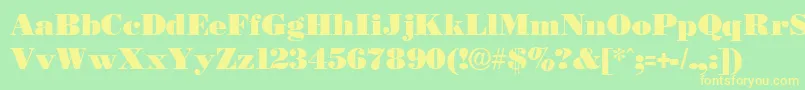 Necblack-fontti – keltaiset fontit vihreällä taustalla