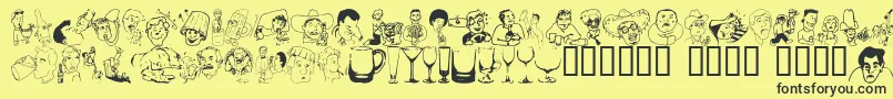 Police Boozebats – polices noires sur fond jaune