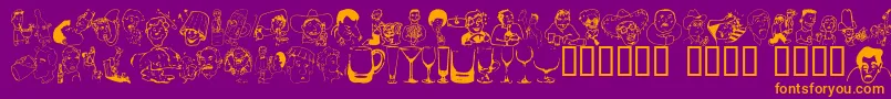 Saiba mais sobre a fonte Boozebats Fonte Boozebats – fontes laranjas em um fundo violeta