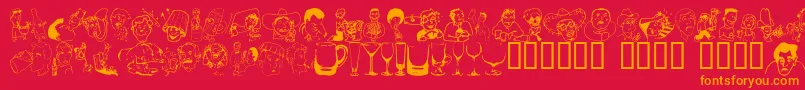 Шрифт Boozebats – оранжевые шрифты на красном фоне