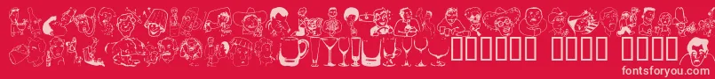 Police Boozebats – polices roses sur fond rouge