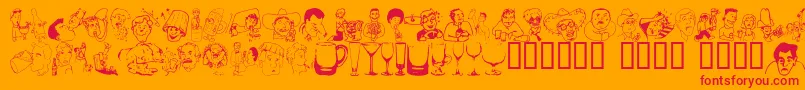 fuente Boozebats – Fuentes Rojas Sobre Fondo Naranja