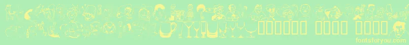 Boozebats Font – Yellow Fonts on Green Background