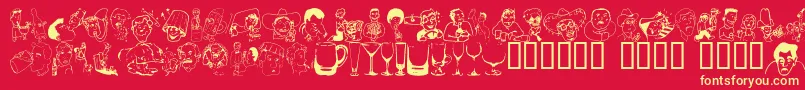 Boozebats Font – Yellow Fonts on Red Background