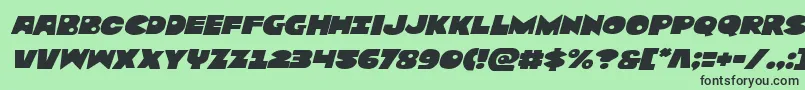 Zounderkiteexpnadital Font – Black Fonts on Green Background