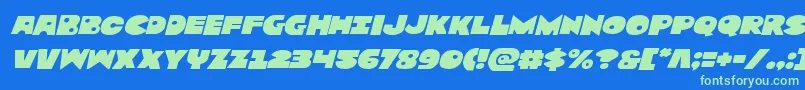 Zounderkiteexpnadital Font – Green Fonts on Blue Background