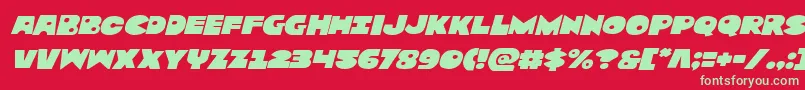 Zounderkiteexpnadital Font – Green Fonts on Red Background