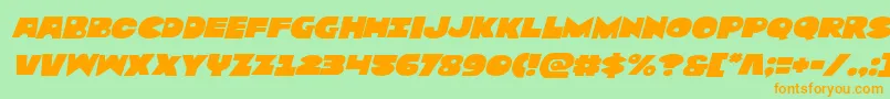 Zounderkiteexpnadital Font – Orange Fonts on Green Background