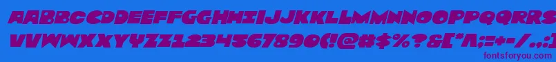 Zounderkiteexpnadital Font – Purple Fonts on Blue Background