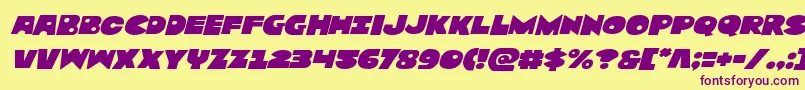 Zounderkiteexpnadital Font – Purple Fonts on Yellow Background