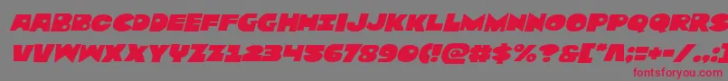More about Zounderkiteexpnadital Font Zounderkiteexpnadital Font – Red Fonts on Gray Background