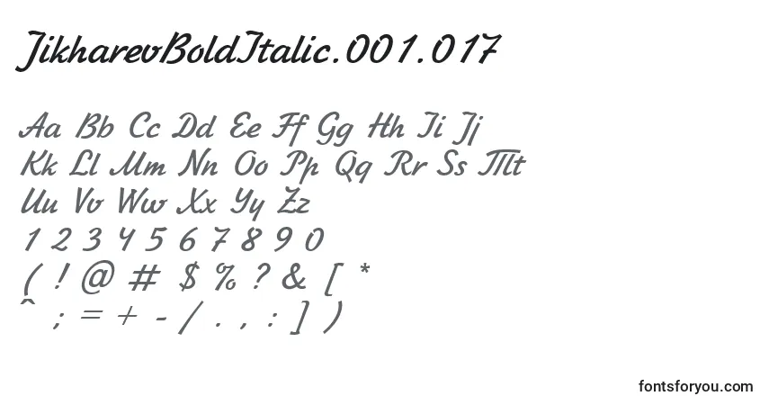 Fuente JikharevBoldItalic.001.017 - alfabeto, números, caracteres especiales