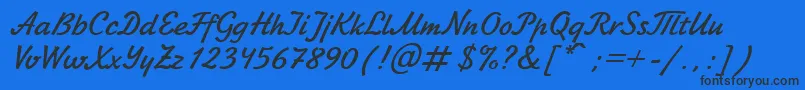 JikharevBoldItalic.001.017 Font – Black Fonts on Blue Background