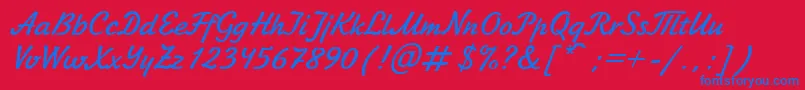 JikharevBoldItalic.001.017-Schriftart – Blaue Schriften auf rotem Hintergrund