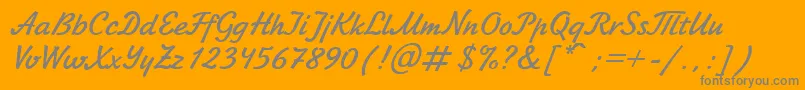 JikharevBoldItalic.001.017 Font – Gray Fonts on Orange Background