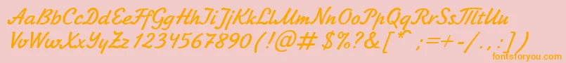JikharevBoldItalic.001.017-Schriftart – Orangefarbene Schriften auf rosa Hintergrund