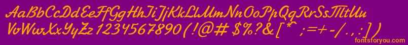 JikharevBoldItalic.001.017 Font – Orange Fonts on Purple Background