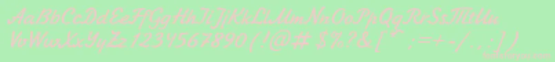 Czcionka JikharevBoldItalic.001.017 – różowe czcionki na zielonym tle