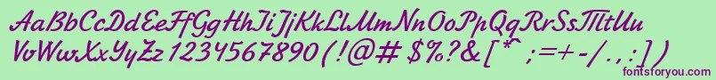 JikharevBoldItalic.001.017-Schriftart – Violette Schriften auf grünem Hintergrund