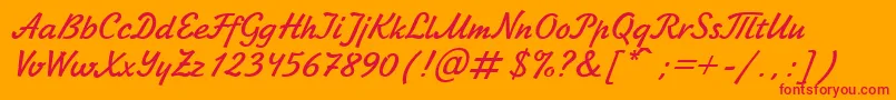 JikharevBoldItalic.001.017 Font – Red Fonts on Orange Background