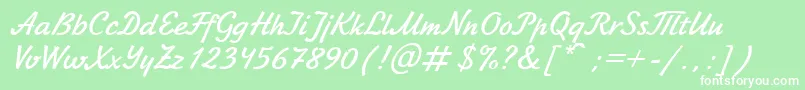フォントJikharevBoldItalic.001.017 – 緑の背景に白い文字
