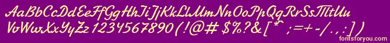 JikharevBoldItalic.001.017 Font – Yellow Fonts on Purple Background