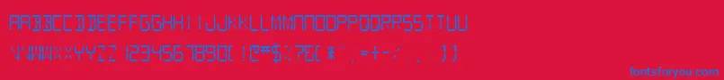 フォントSfdigitalreadout Medium – 赤い背景に青い文字