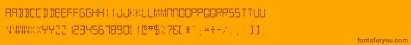 Sfdigitalreadout Medium Font – Brown Fonts on Orange Background