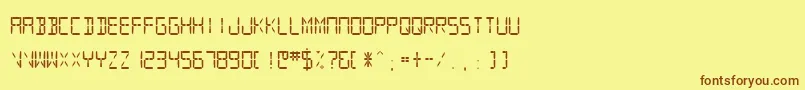Sfdigitalreadout Medium Font – Brown Fonts on Yellow Background