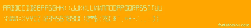 Sfdigitalreadout Medium Font – Green Fonts on Orange Background