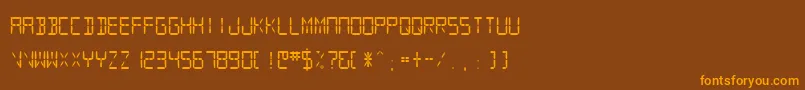 Sfdigitalreadout Medium Font – Orange Fonts on Brown Background