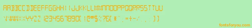 Sfdigitalreadout Medium Font – Orange Fonts on Green Background
