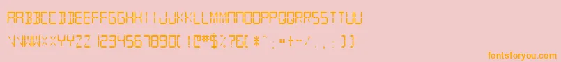 Sfdigitalreadout Medium Font – Orange Fonts on Pink Background