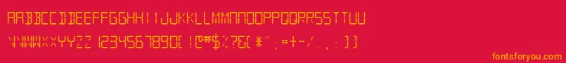 Sfdigitalreadout Medium Font – Orange Fonts on Red Background