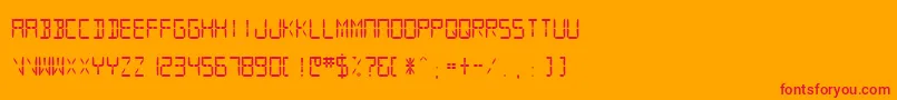 Sfdigitalreadout Medium Font – Red Fonts on Orange Background