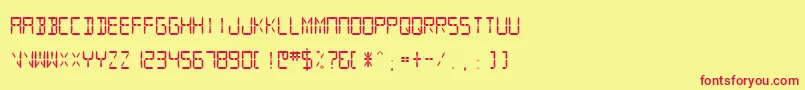 Sfdigitalreadout Medium Font – Red Fonts on Yellow Background