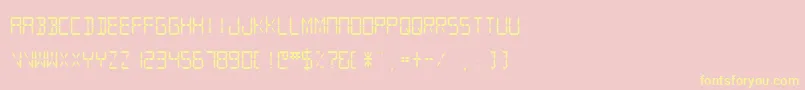 Sfdigitalreadout Medium Font – Yellow Fonts on Pink Background