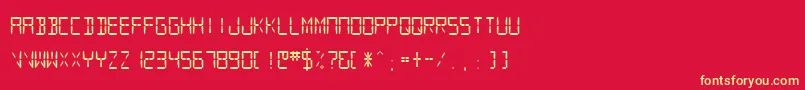 Sfdigitalreadout Medium Font – Yellow Fonts on Red Background