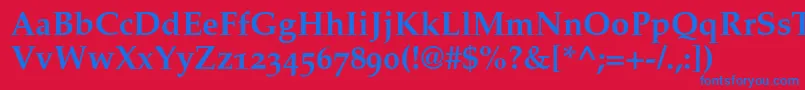 PalatinoBoldOldStyleFigures Font – Blue Fonts on Red Background