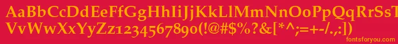 PalatinoBoldOldStyleFigures Font – Orange Fonts on Red Background