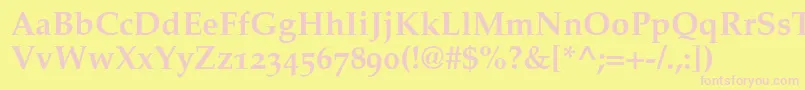 PalatinoBoldOldStyleFigures Font – Pink Fonts on Yellow Background