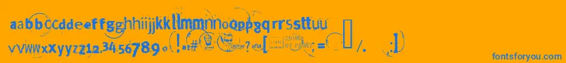 TheDevilsCar Font – Blue Fonts on Orange Background