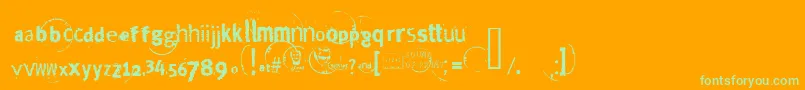 TheDevilsCar-Schriftart – Grüne Schriften auf orangefarbenem Hintergrund