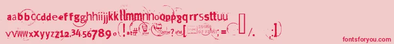 TheDevilsCar Font – Red Fonts on Pink Background