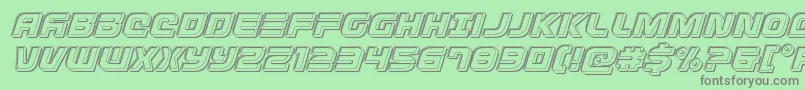 Defconzeroengraveital Font – Gray Fonts on Green Background