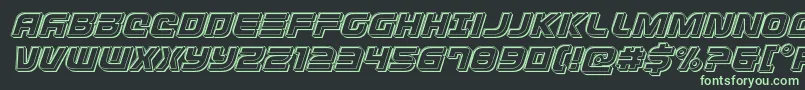 Defconzeroengraveital Font – Green Fonts on Black Background