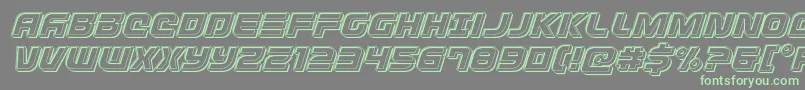Defconzeroengraveital Font – Green Fonts on Gray Background