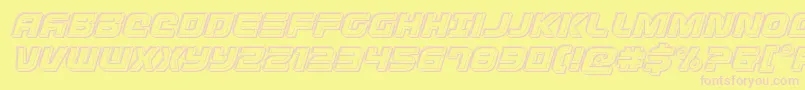 Defconzeroengraveital Font – Pink Fonts on Yellow Background