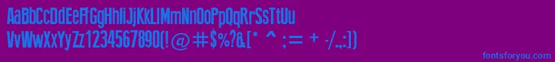 Шрифт Newpress – синие шрифты на фиолетовом фоне